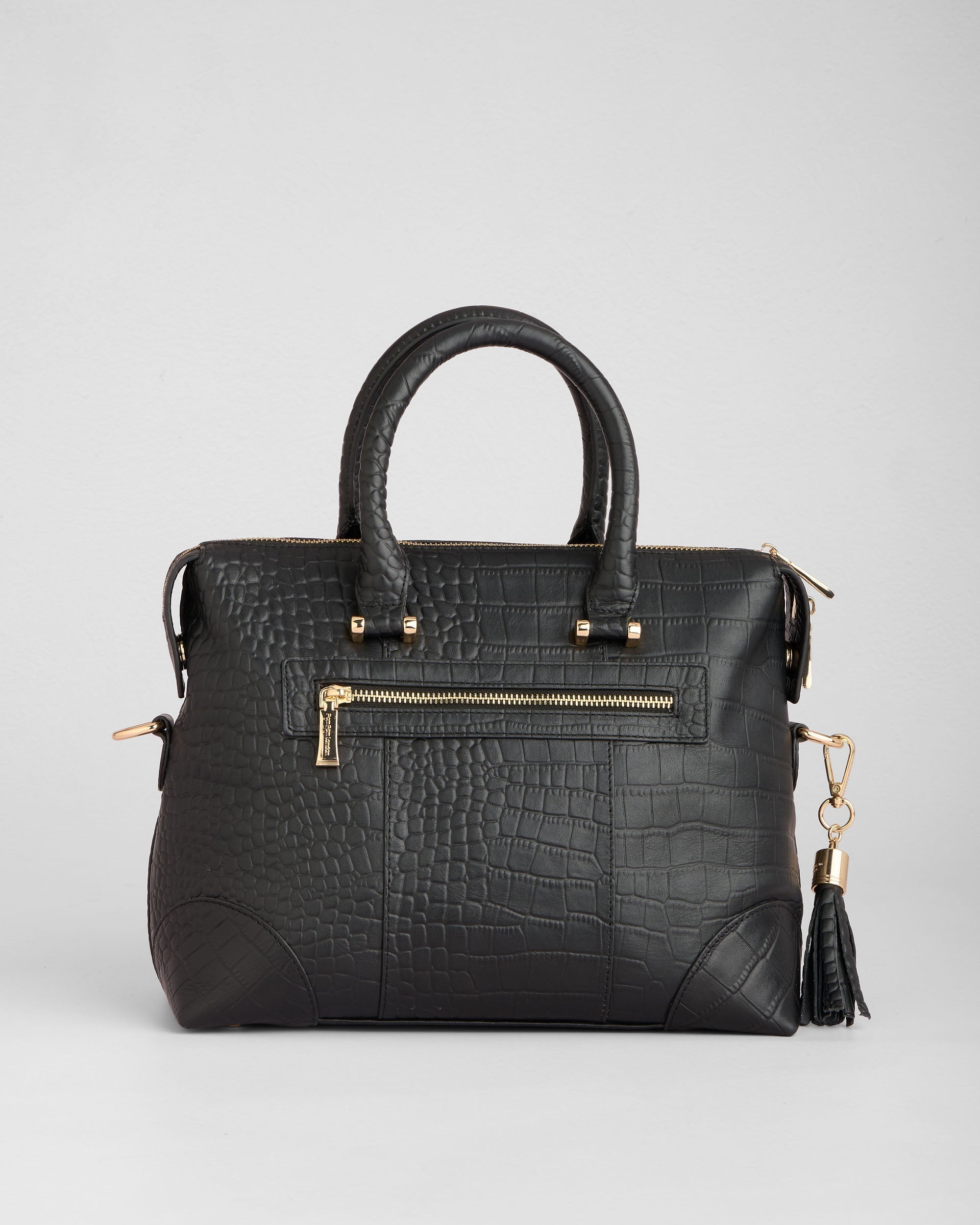 Pom Pom London Greenwich Bag Croc Black