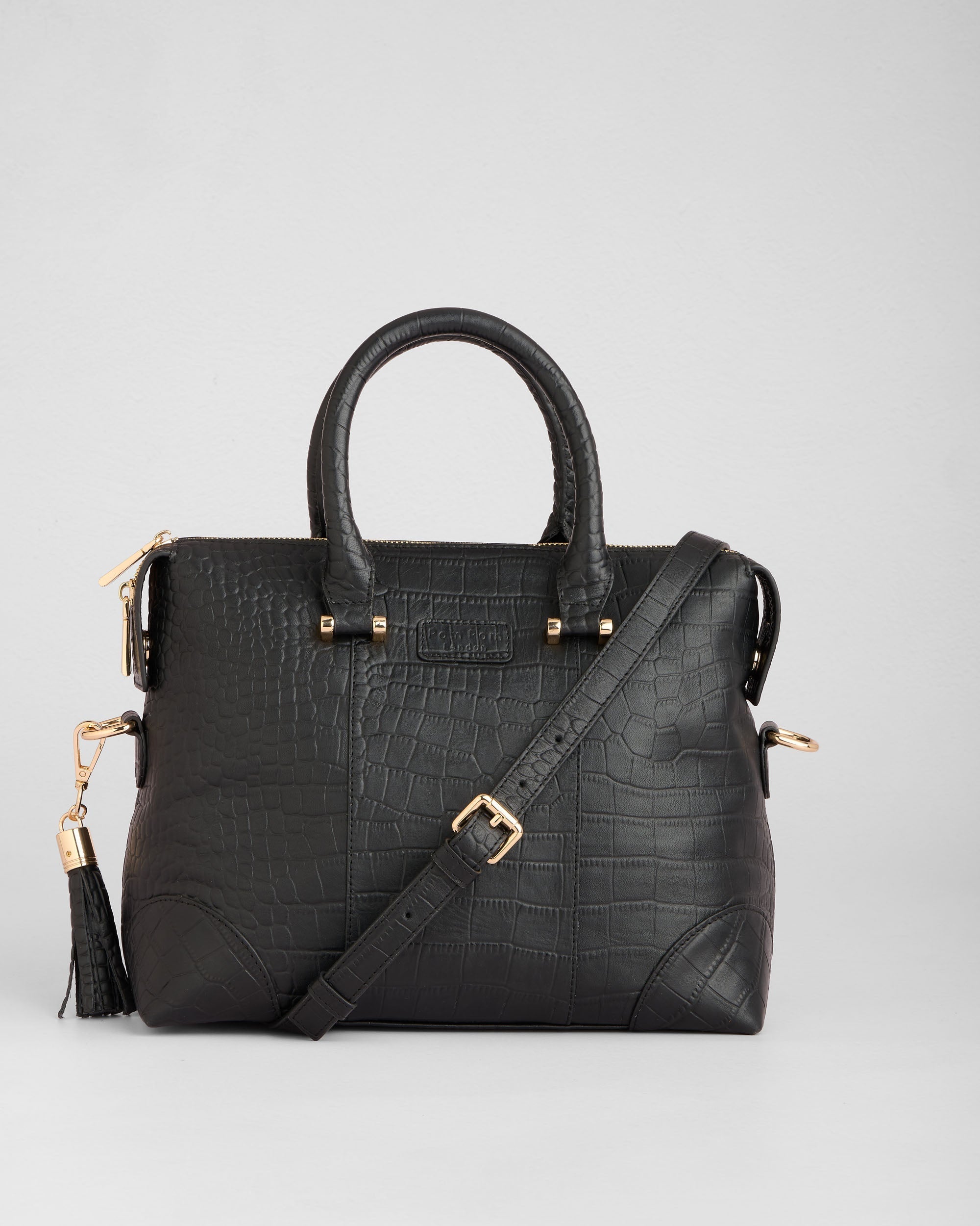 Pom Pom London Greenwich Bag Croc Black