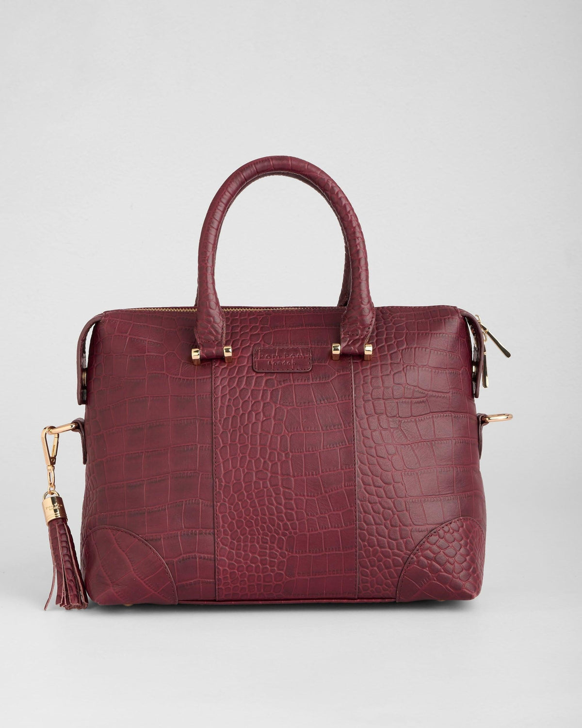 Pom Pom London Greenwich Bag Croc Red Mahogany