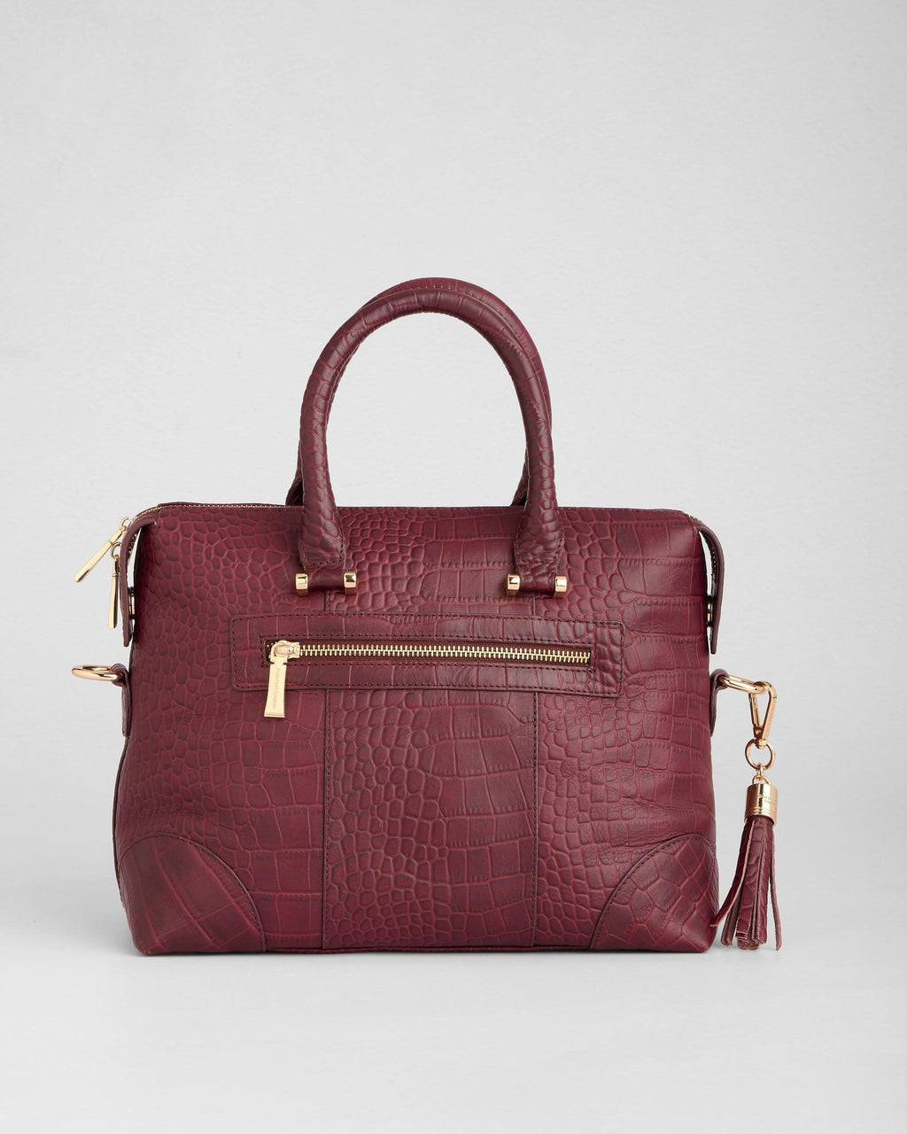 Pom Pom London Greenwich Bag Croc Red Mahogany
