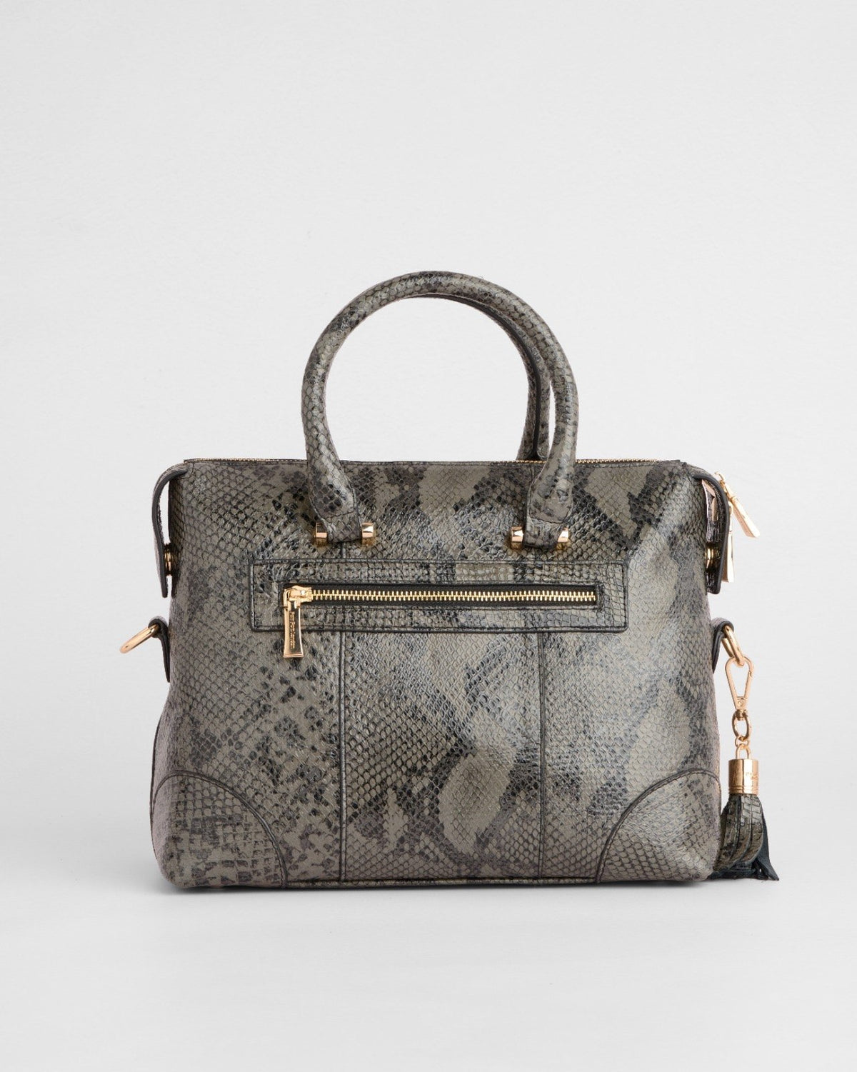 Pom Pom London Greenwich Bag Snake Effect Black