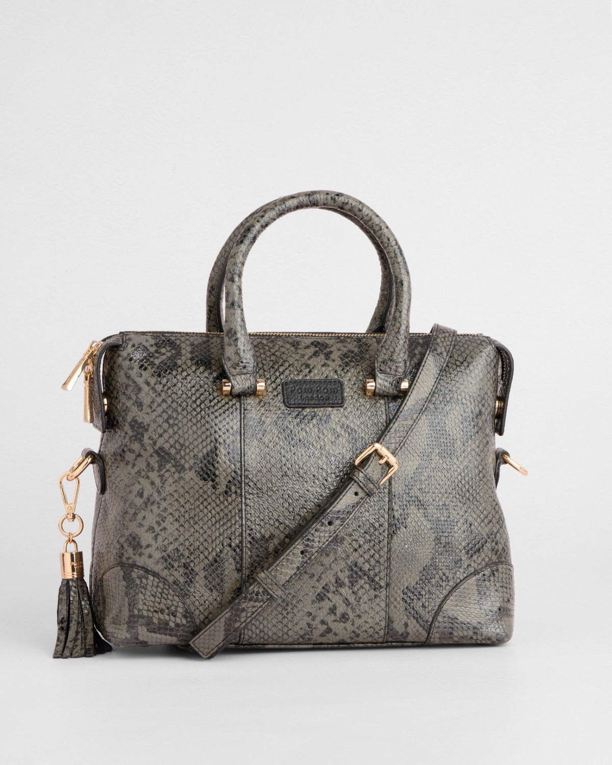 Pom Pom London Greenwich Bag Snake Effect Black 2