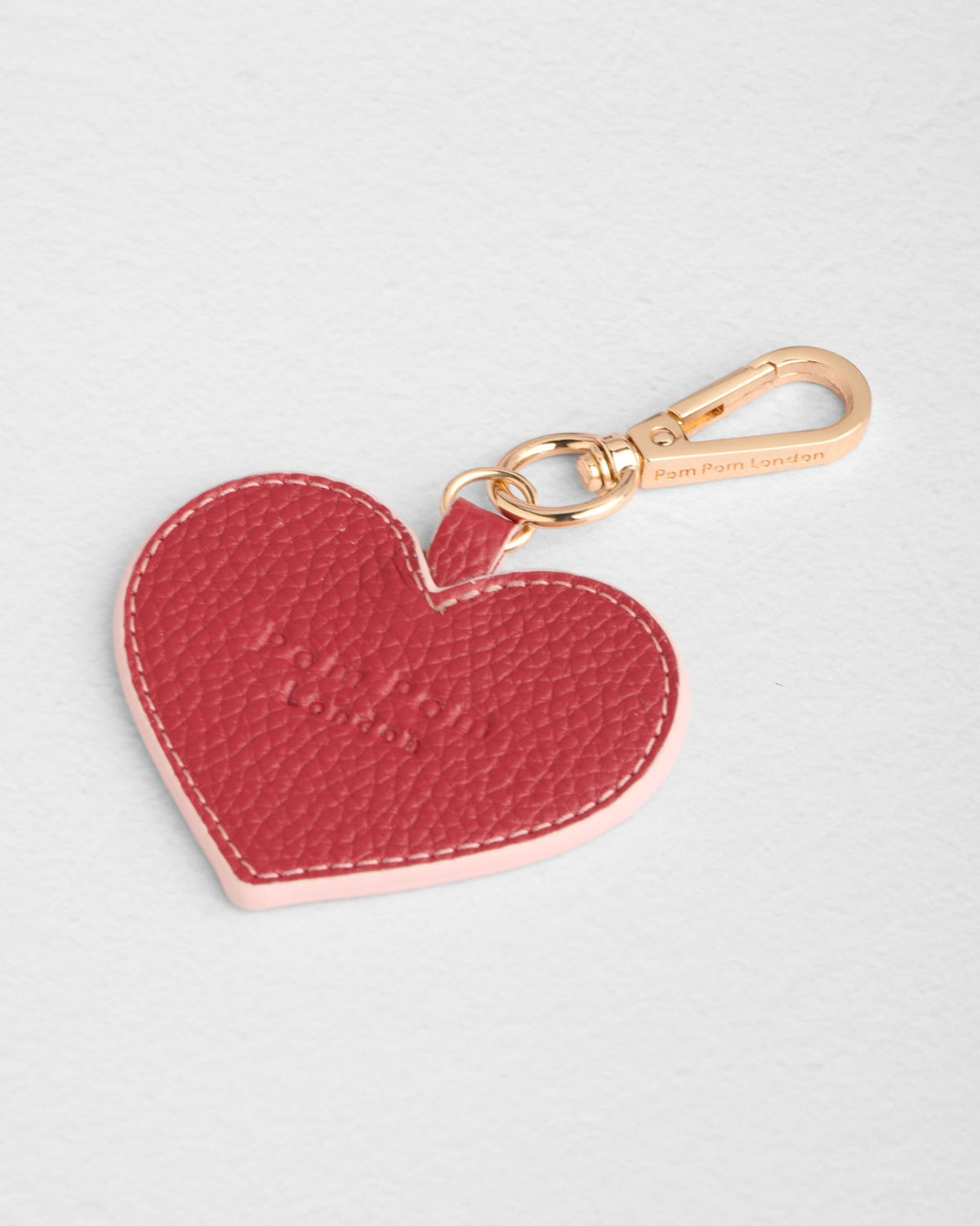 Pom Pom London Heart Keyring Pink