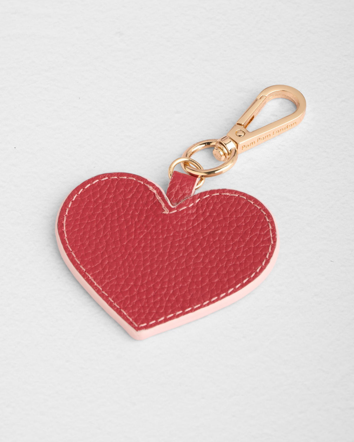 Pom Pom London Heart Keyring Pink 2