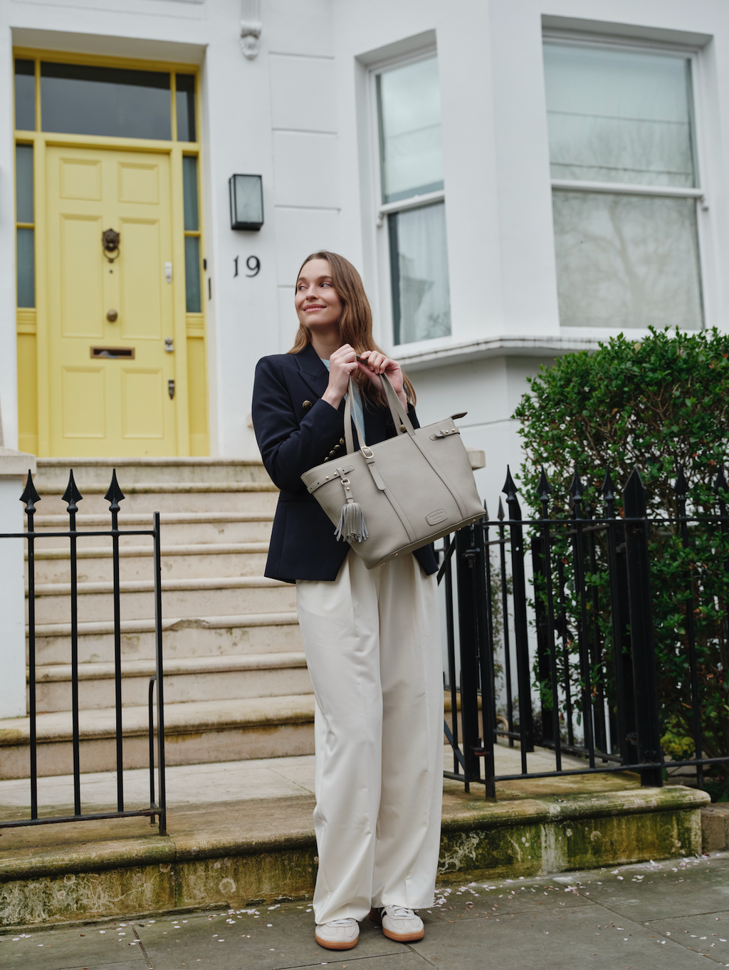 Pom Pom London Pelham Tote Bag Stone