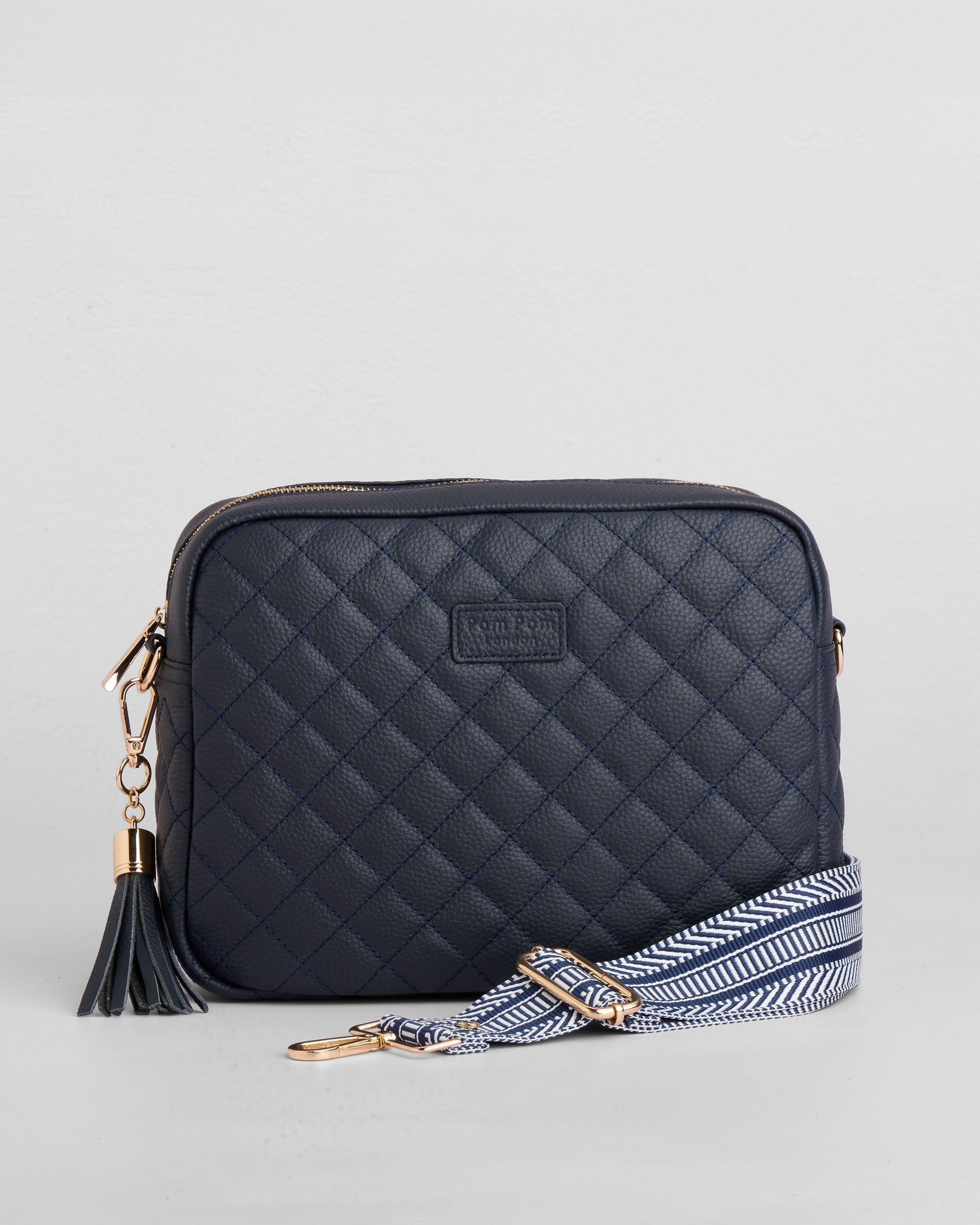 Pom Pom London Quilted City Plus Bag Navy