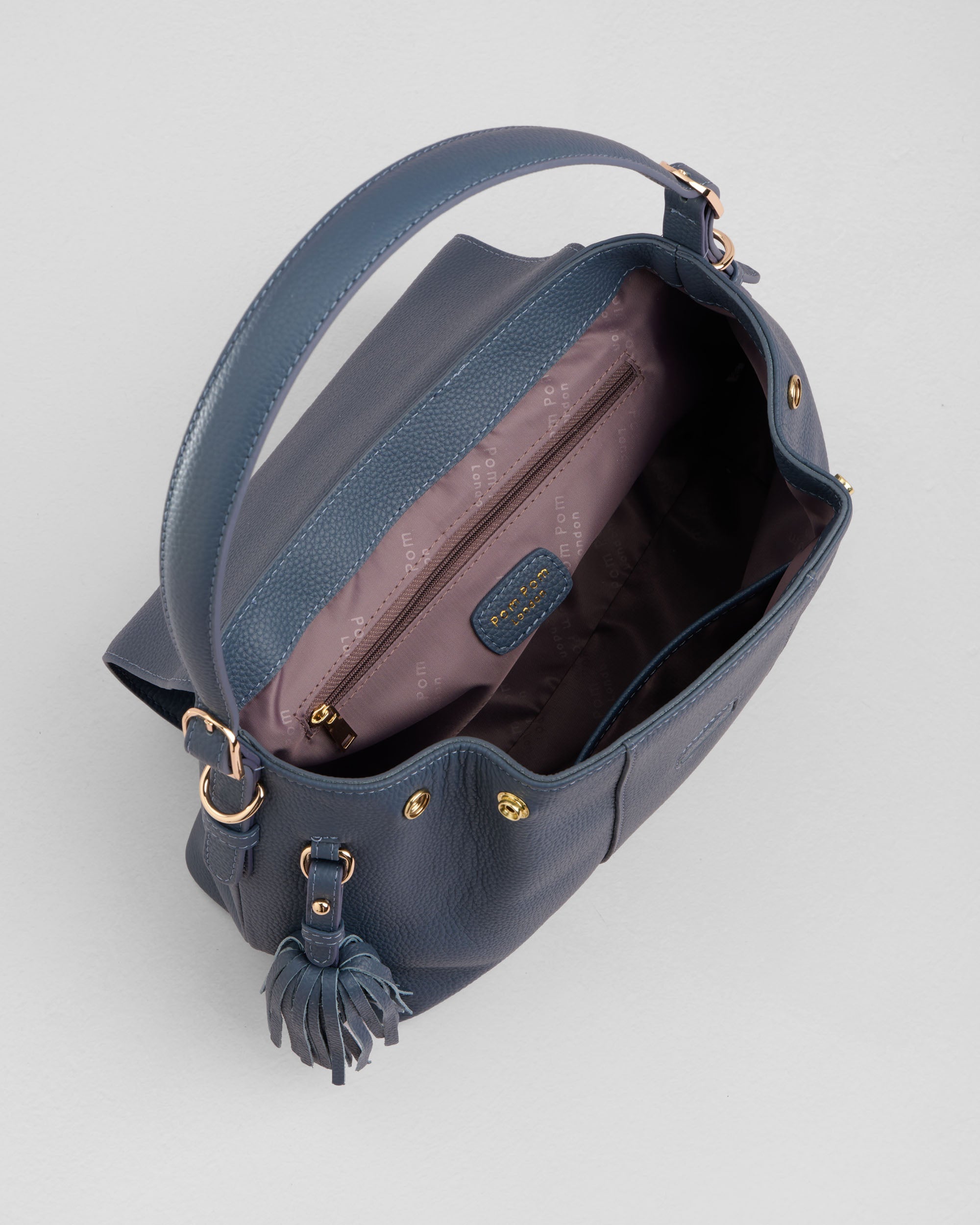 Pom Pom London Strand Bag Slate Blue