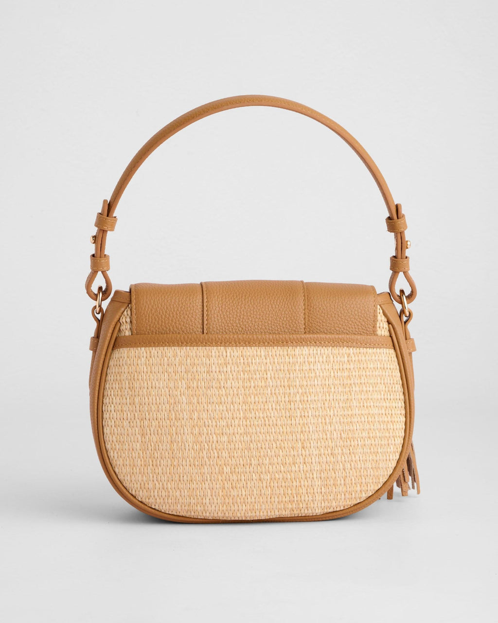Pom Pom London Wilmington Bag Raffia & Leather Maple