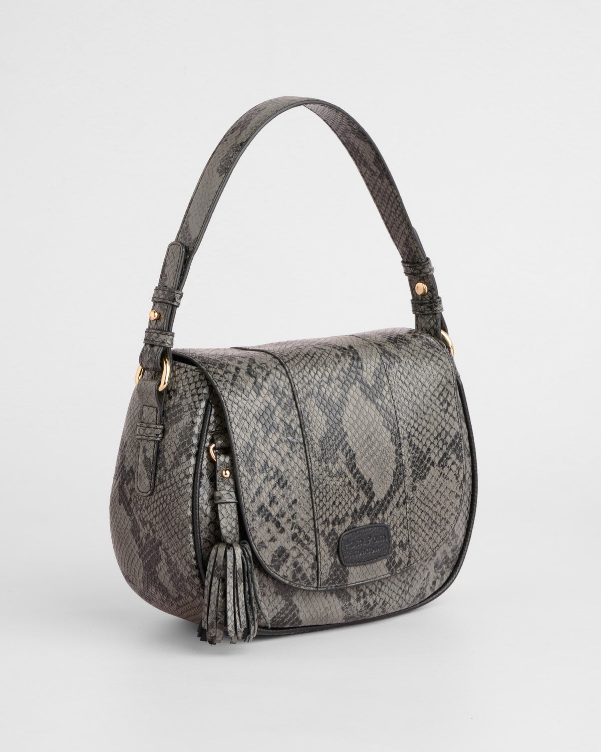 Pom Pom London Wilmington Bag Snake Effect Black