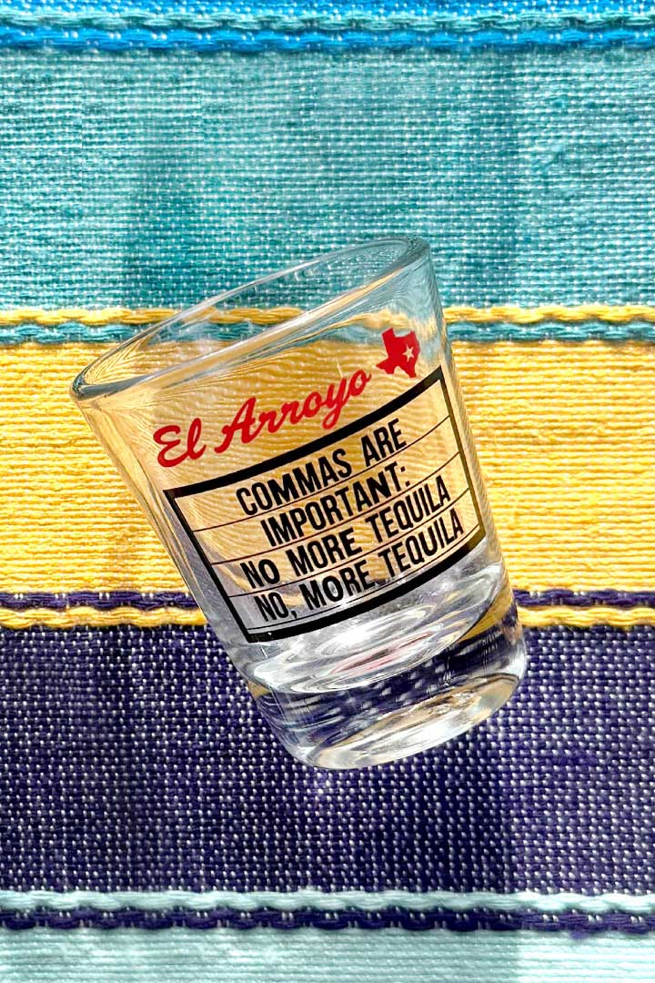 Marquee Shot Glass - Commas Are Important