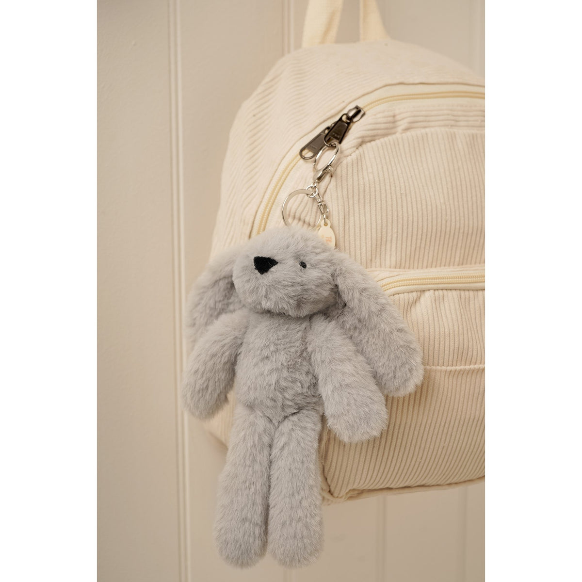 Theo The Plush Grey Bunny Keyring