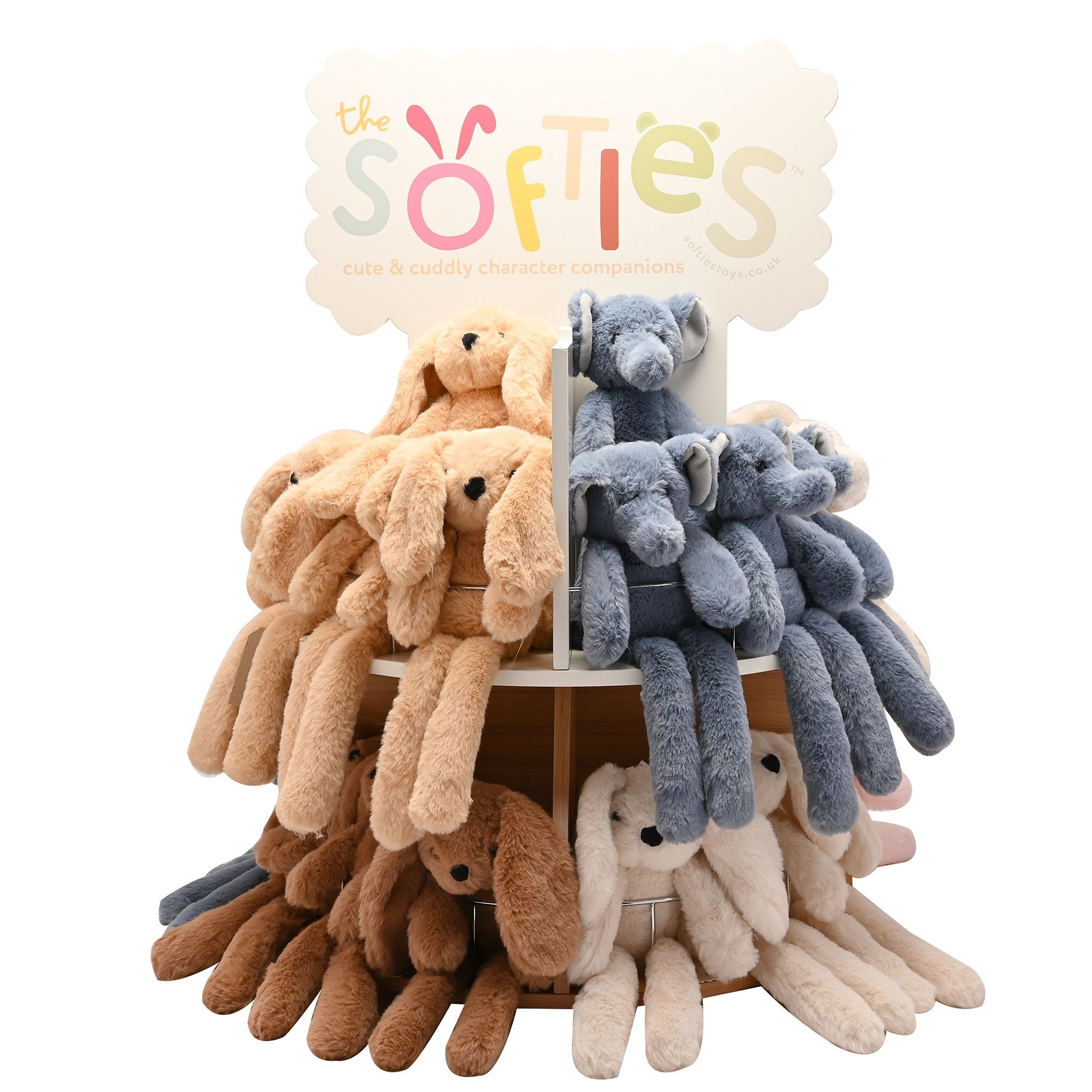 Softies Countertop Wooden Display Stand with 8 Compartments and Spinner 2