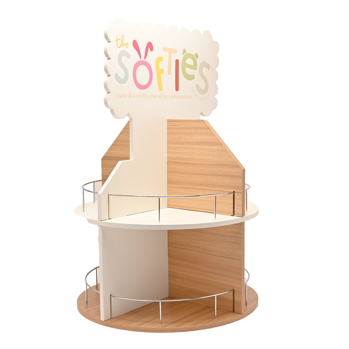 Softies Countertop Wooden Display Stand with 8 Compartments and Spinner 3