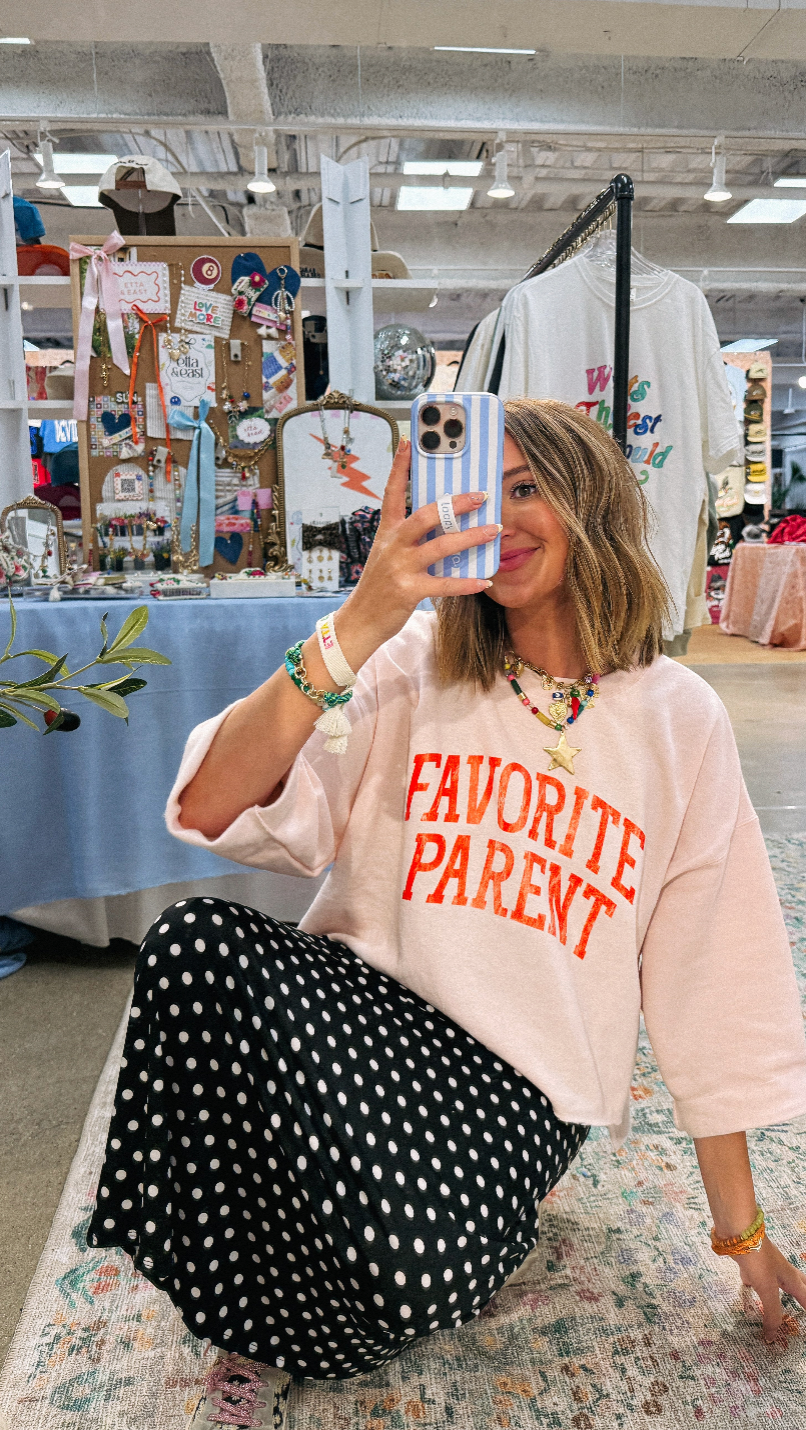 Favorite Parent Sweatshirt - Hanes / Pink / Red