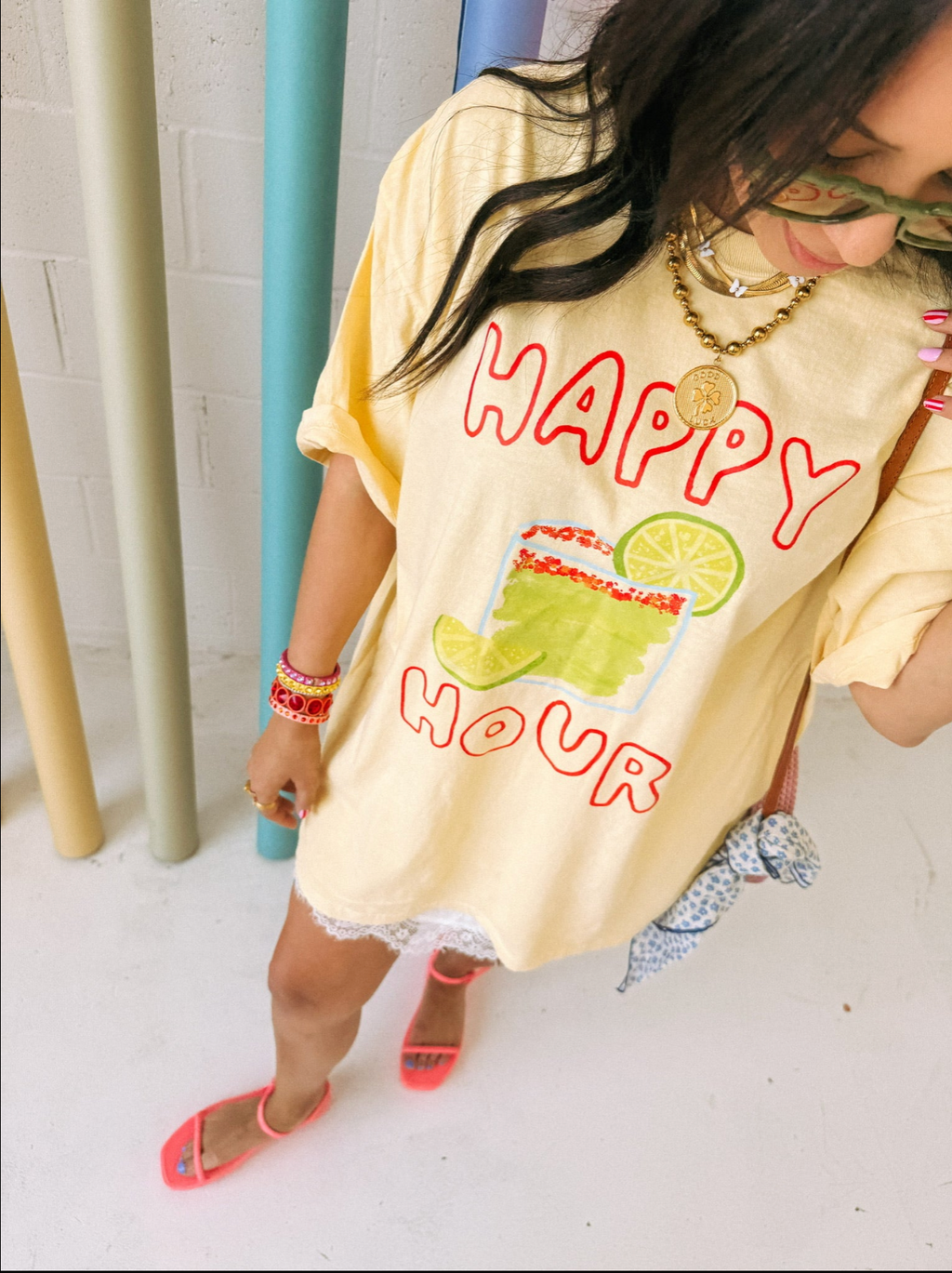 Happy Hour Graphic Tee - Butter Yellow