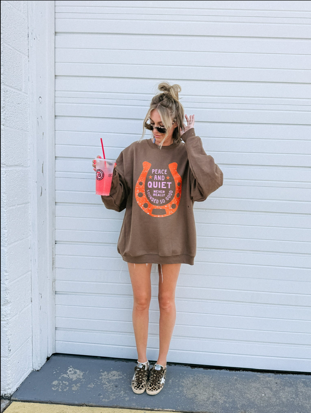 Peace And Quiet Sweatshirt - Brown