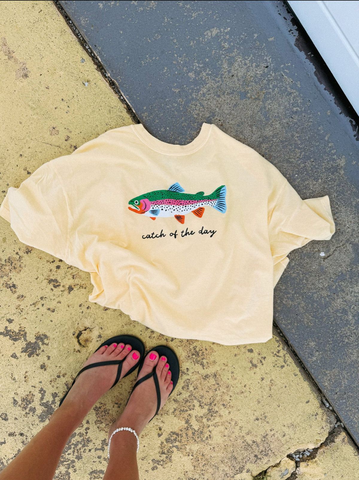 Catch Of The Day Graphic Tee - Butter Yellow
