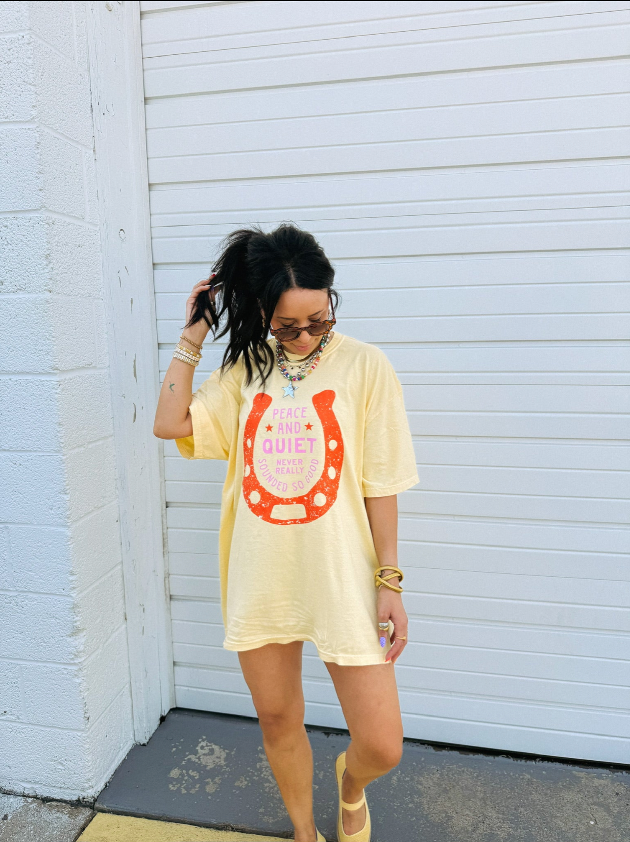 Peace And Quiet Graphic Tee - Butter Yellow
