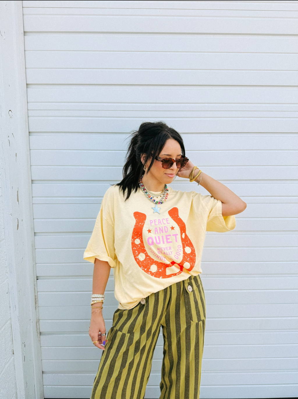 Peace And Quiet Graphic Tee - Butter Yellow