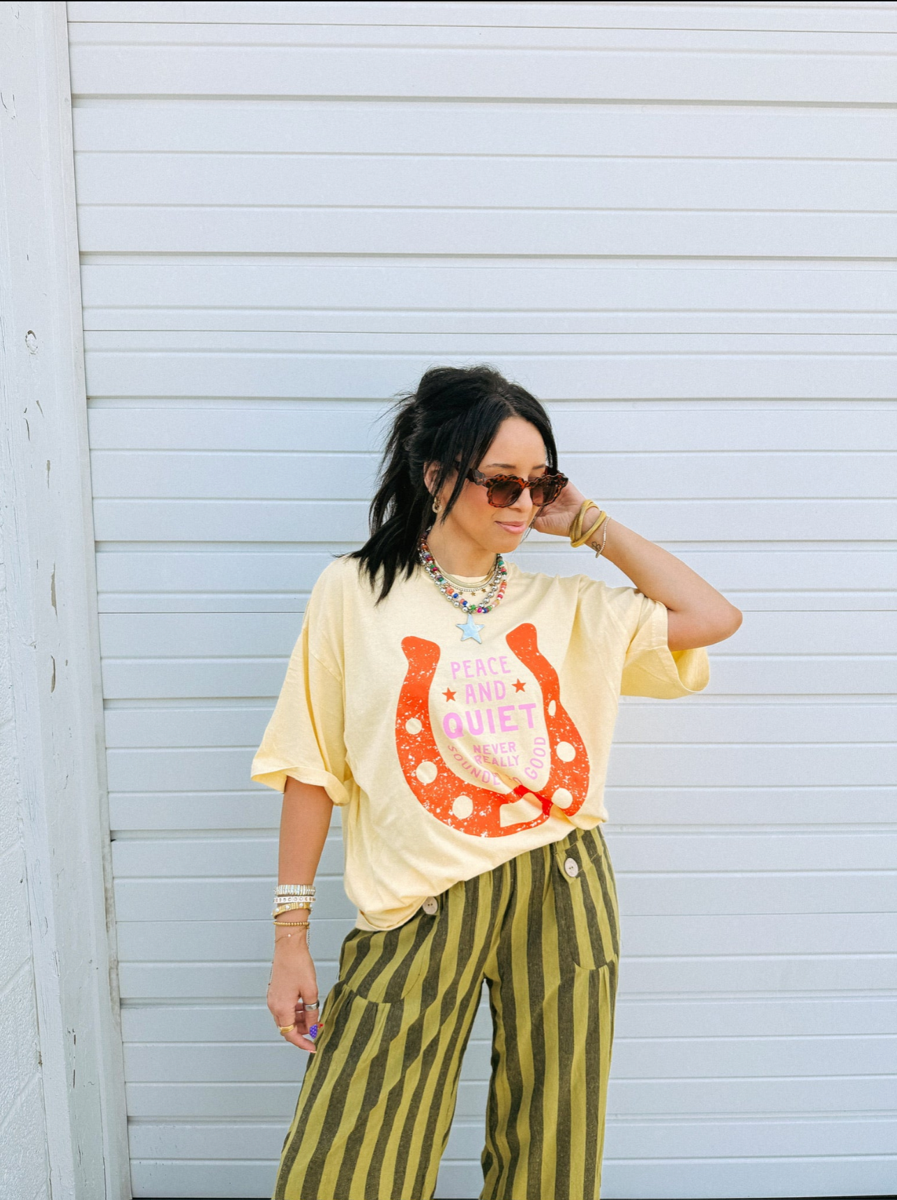 Peace And Quiet Graphic Tee - Butter Yellow