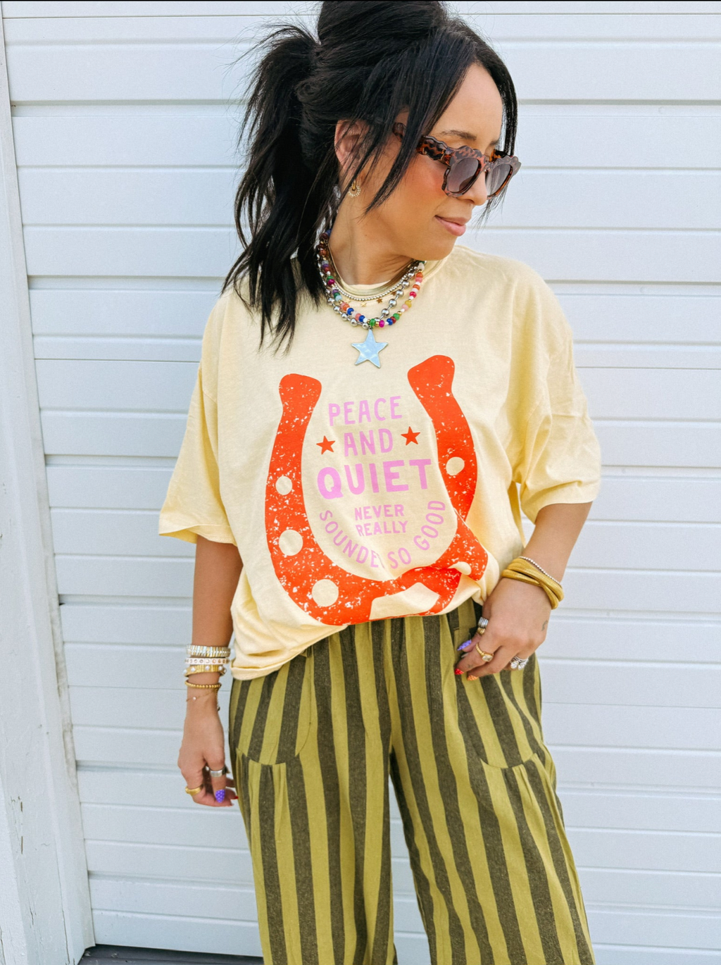 Peace And Quiet Graphic Tee - Butter Yellow