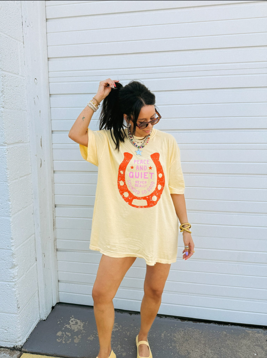 Peace And Quiet Graphic Tee - Butter Yellow