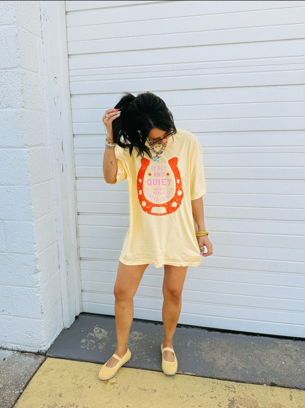 Peace And Quiet Graphic Tee - Butter Yellow
