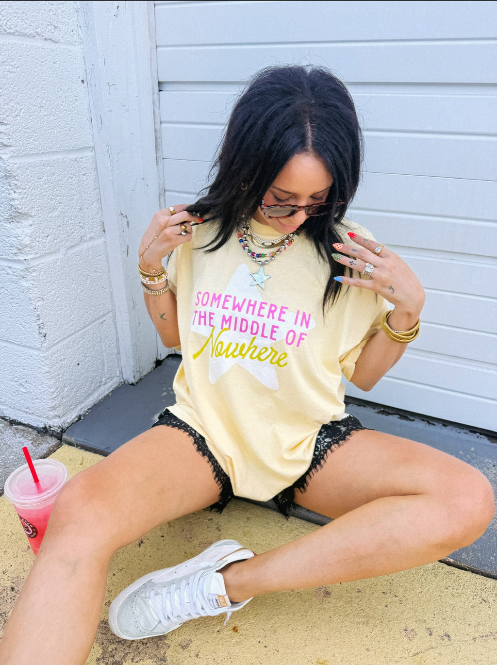 Middle Of Nowhere Graphic Tee - Butter Yellow
