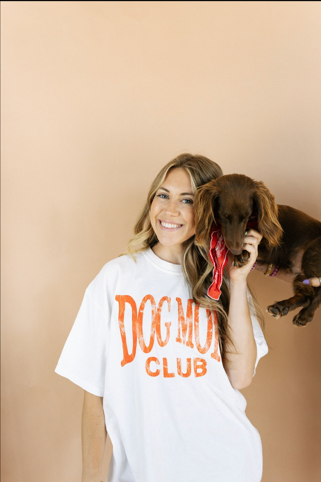 Dog Mom Club Graphic Tee - White
