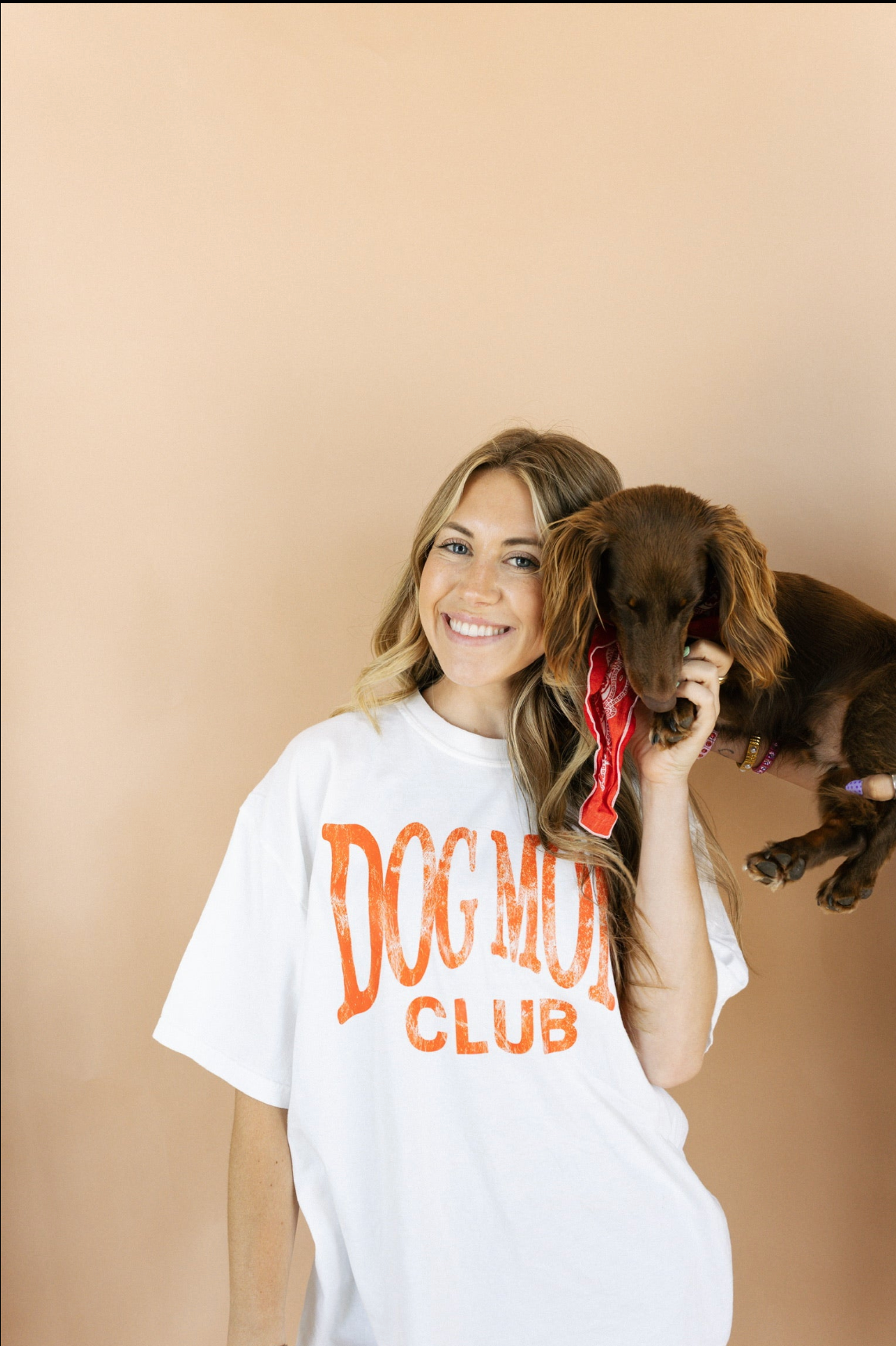 Dog Mom Club Graphic Tee - White