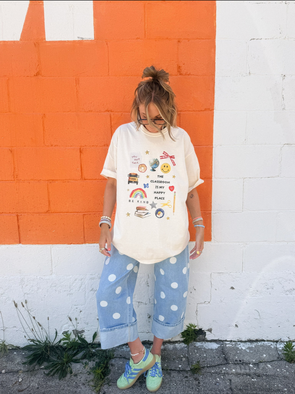 Classroom Is My Happy Place Graphic Tee - Ivory