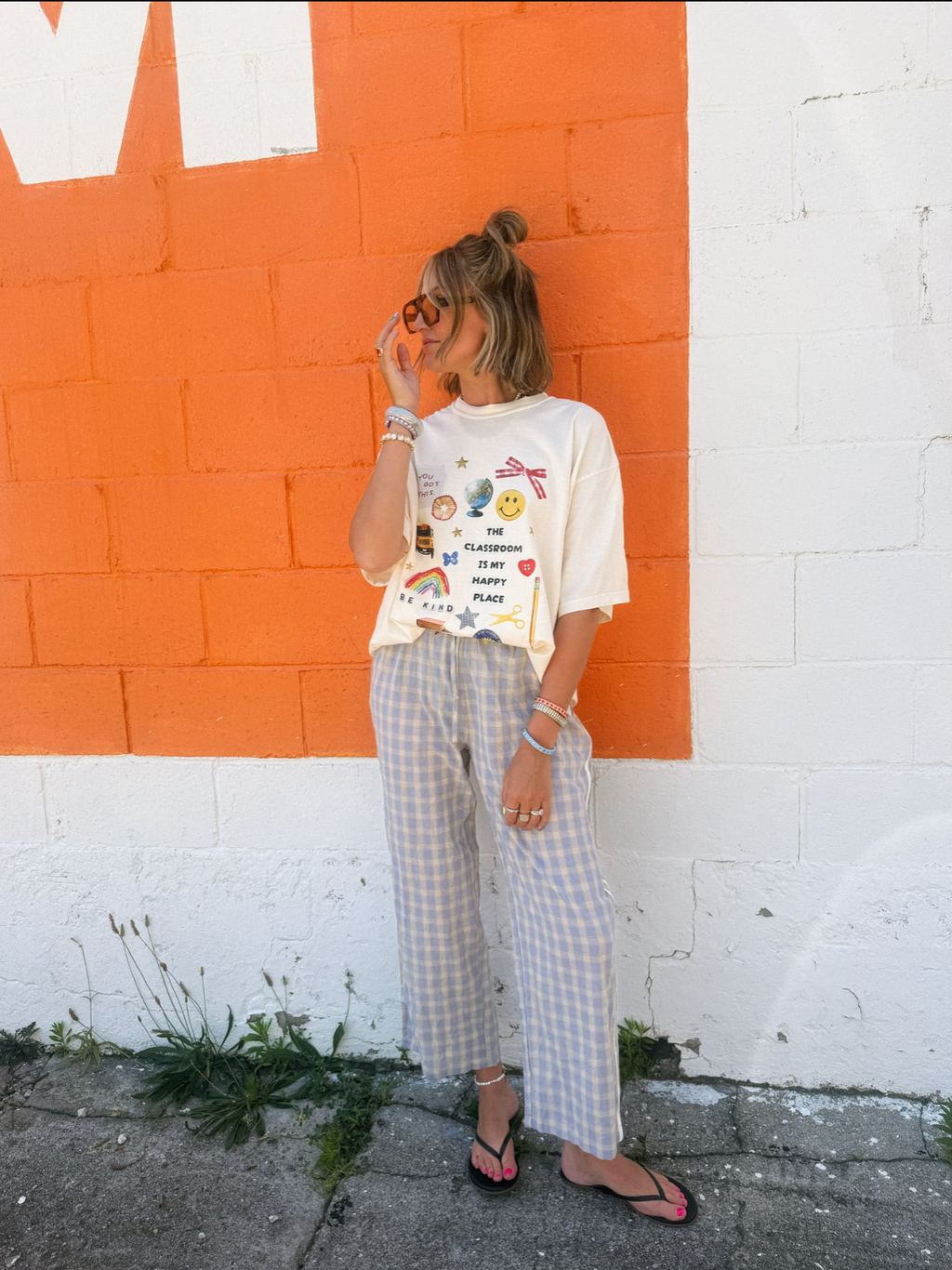 Classroom Is My Happy Place Graphic Tee - Ivory
