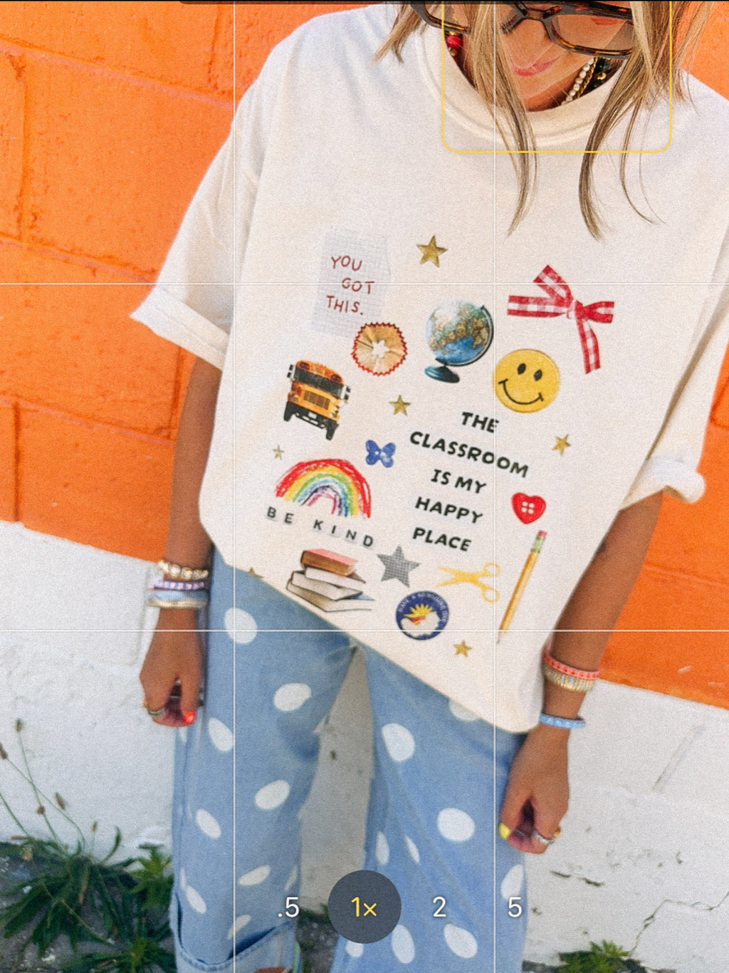 Classroom Is My Happy Place Graphic Tee - Ivory