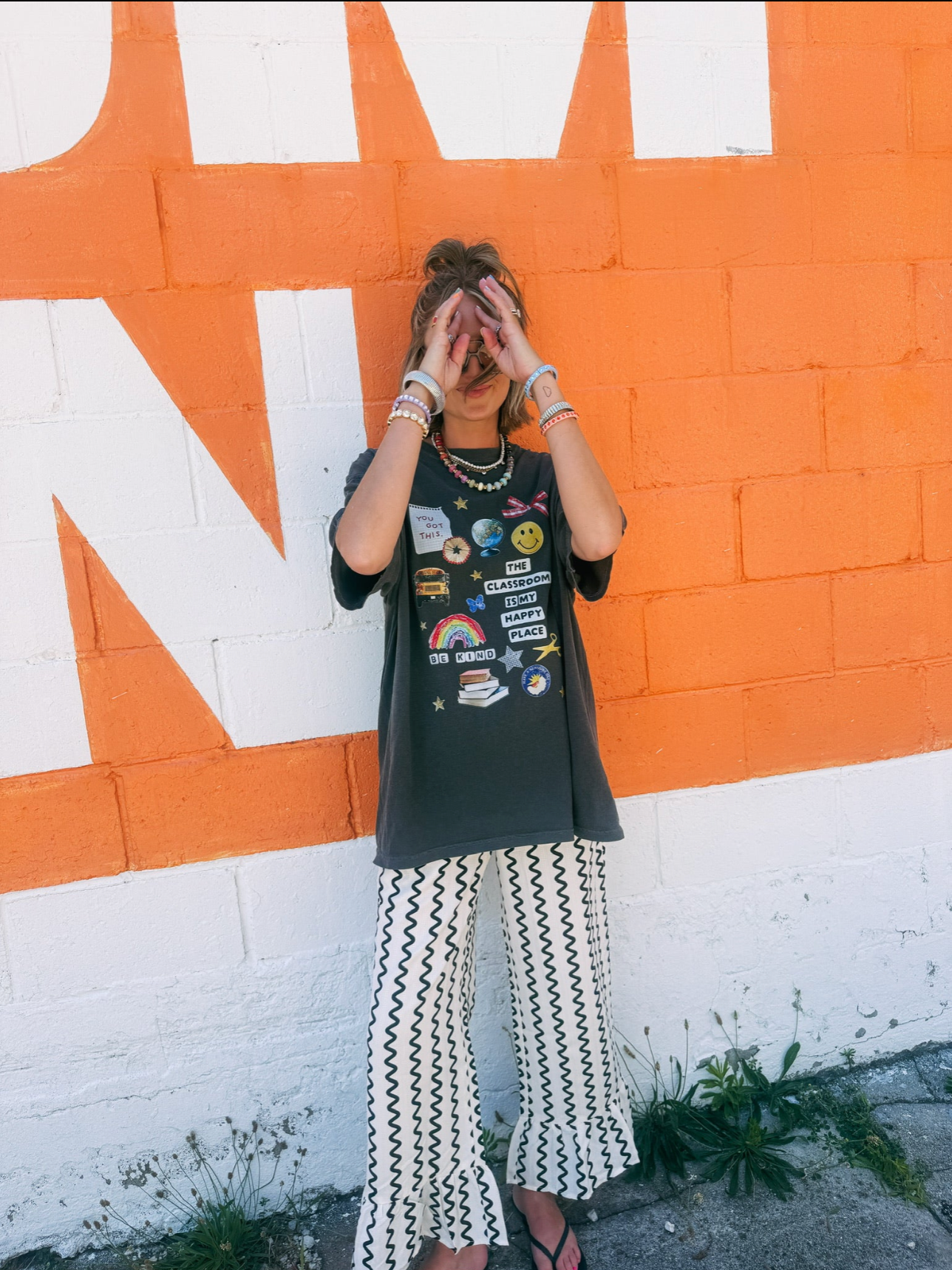 Classroom Is My Happy Place Graphic Tee - Charcoal