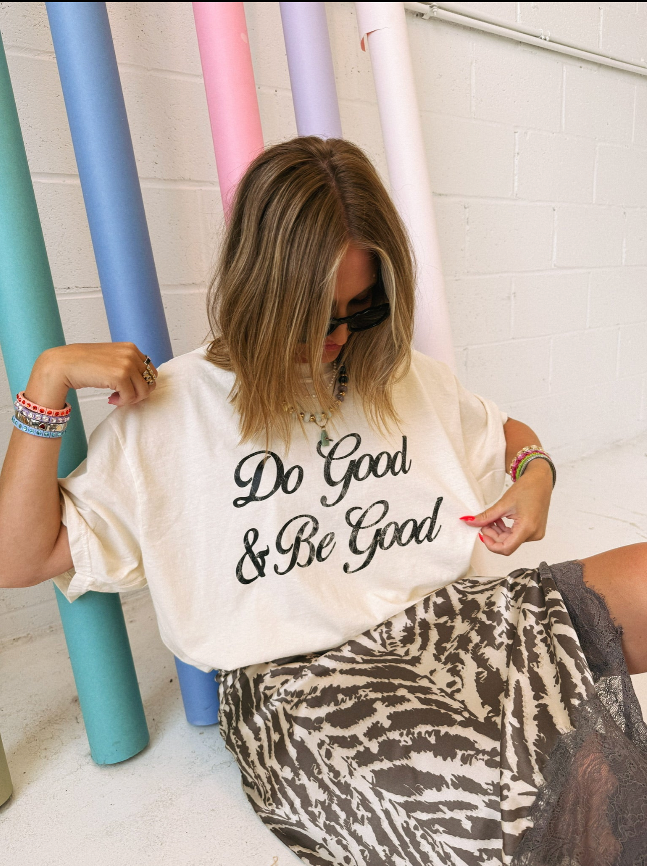 Do Good And Be Good Graphic Tee - Ivory / Black