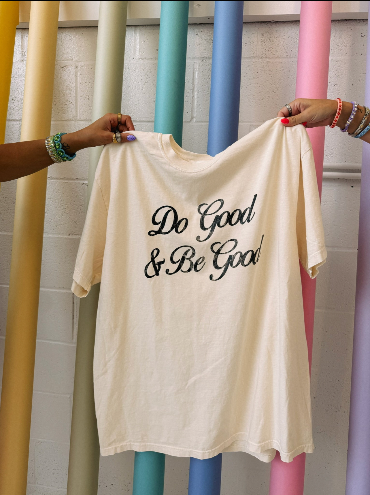 Do Good And Be Good Graphic Tee - Ivory / Black