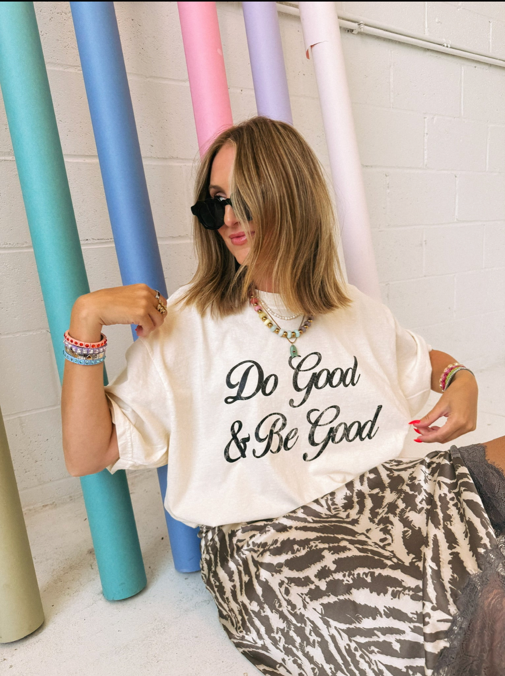 Do Good And Be Good Graphic Tee - Ivory / Black