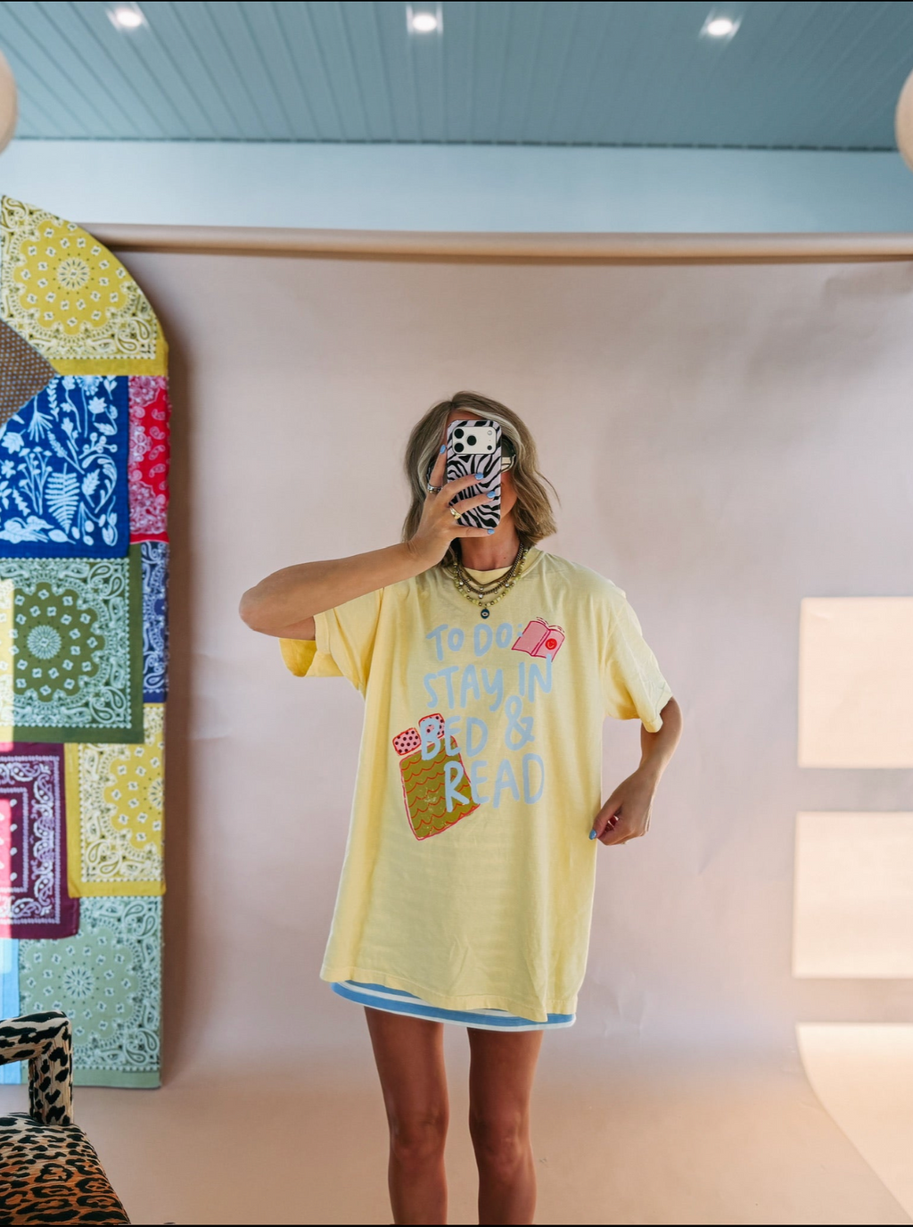 Stay In Bed Graphic Tee - Butter Yellow