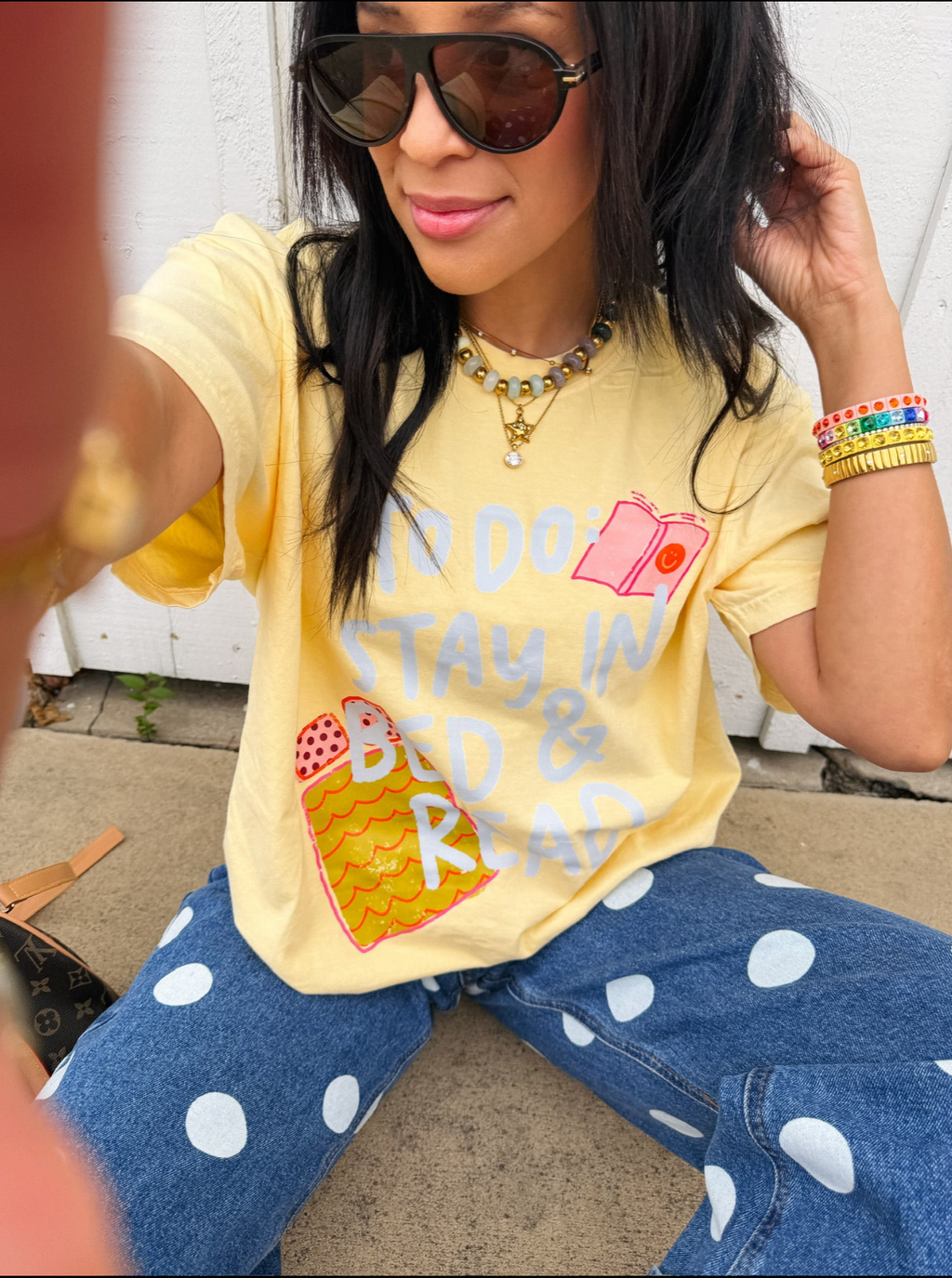 Stay In Bed Graphic Tee - Butter Yellow