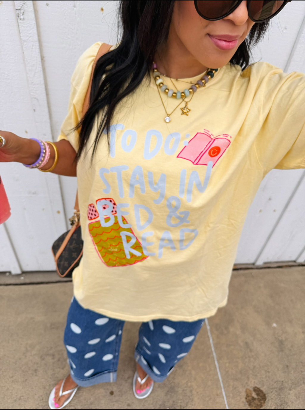 Stay In Bed Graphic Tee - Butter Yellow