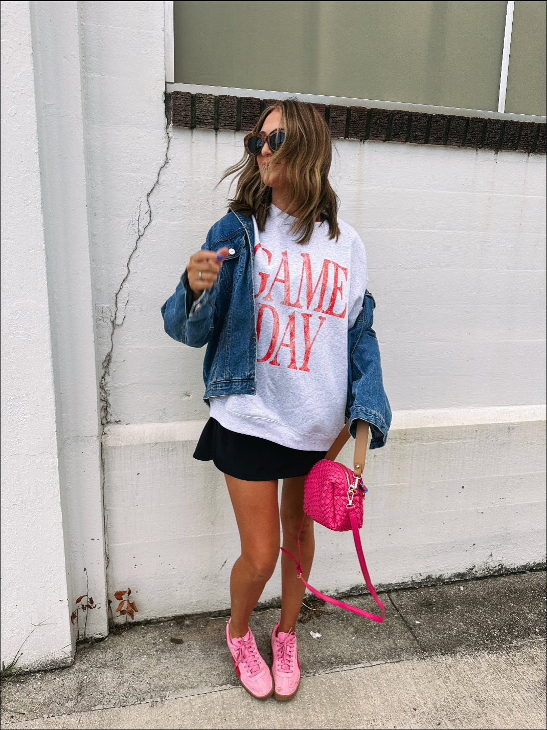 Game Day Sweatshirt - Hanes / Ash / Red