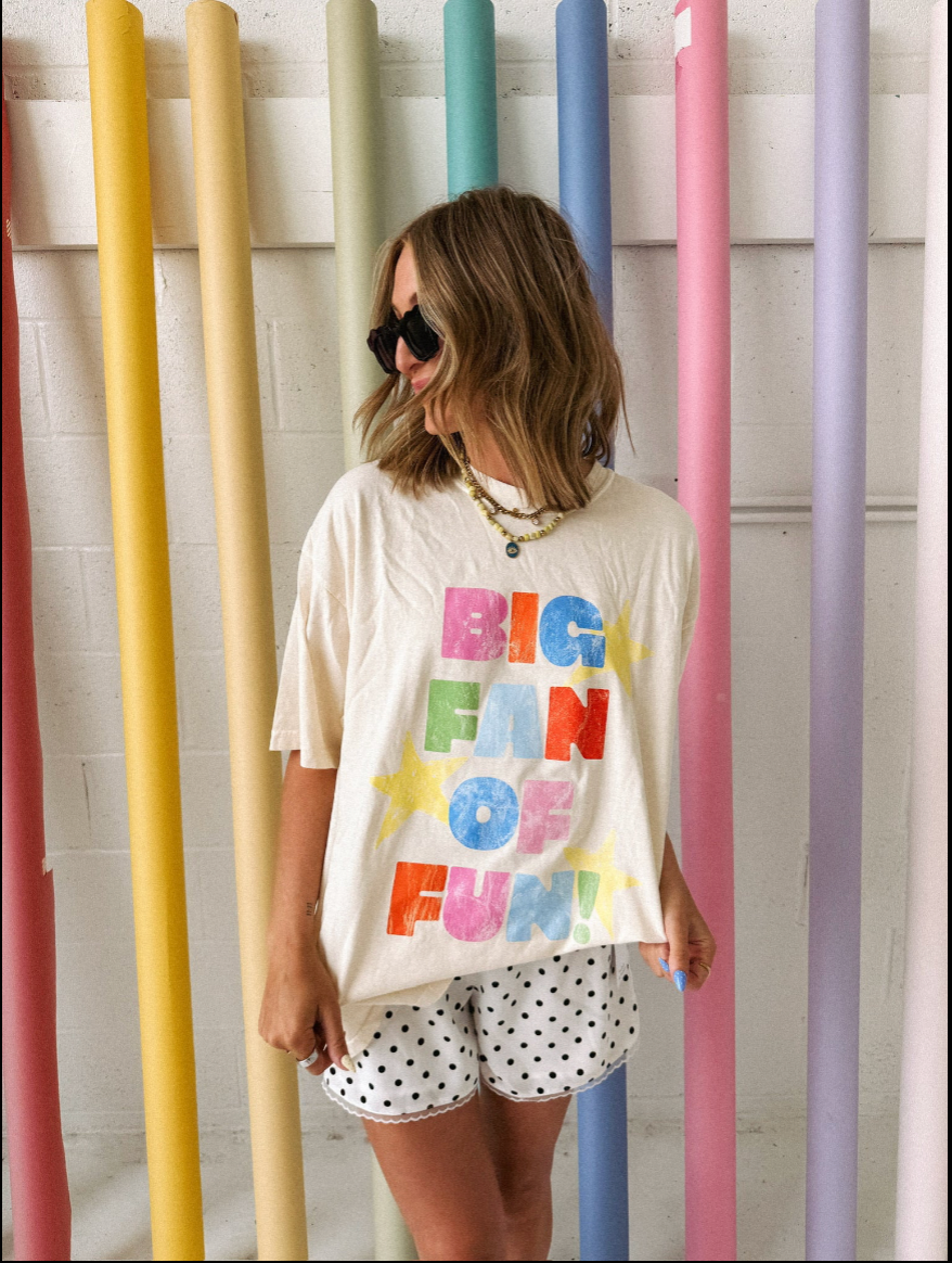 Big Fan Of Fun! Graphic Tee - Ivory