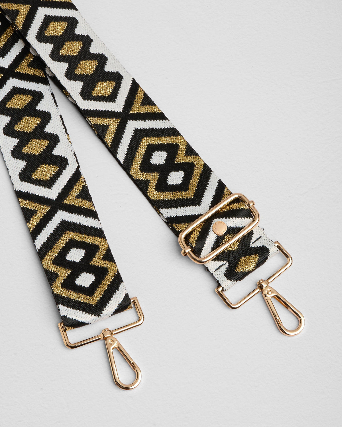 Strap Black & Gold Glitter Embroidered