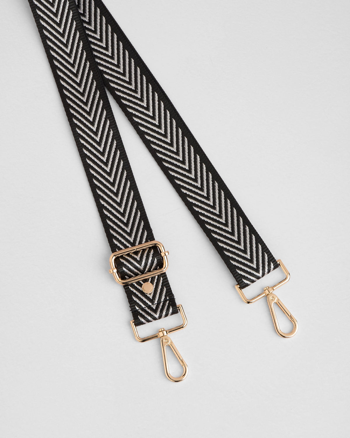 Strap Black & Silver Herringbone