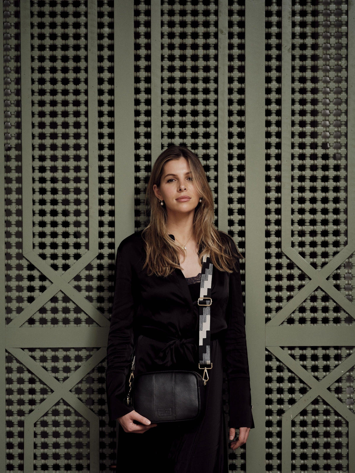 Strap Black & Stone Geometric