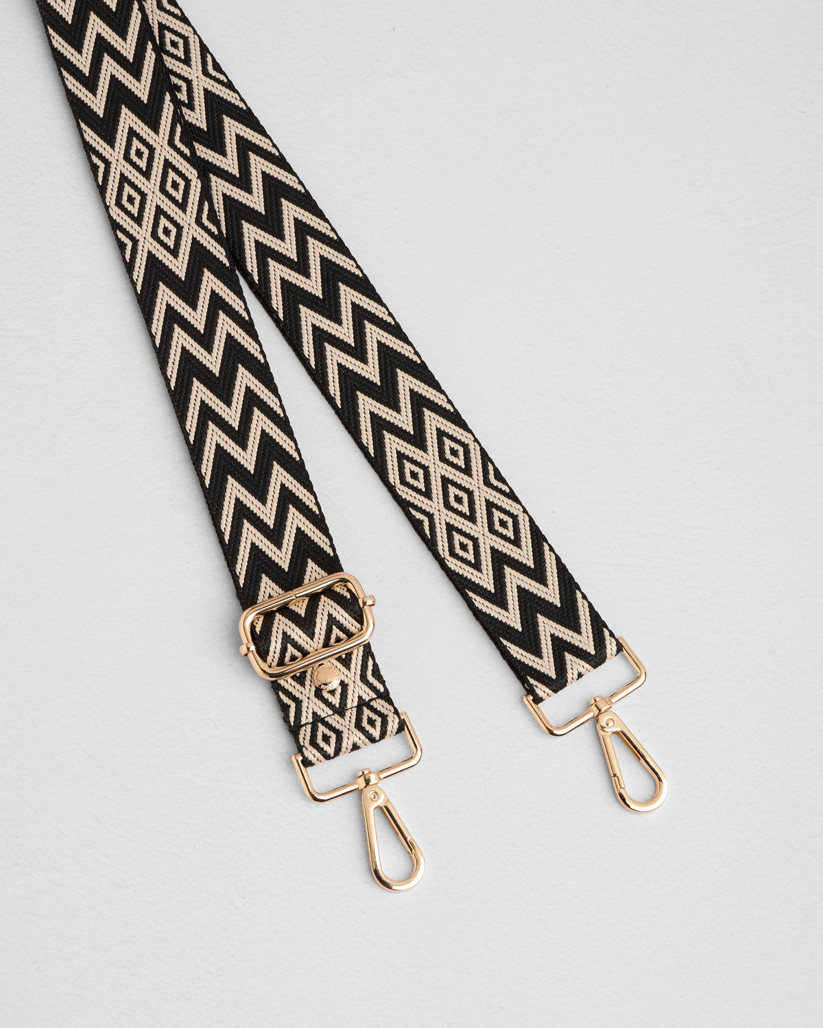 Strap Black & Stone Zig Zag