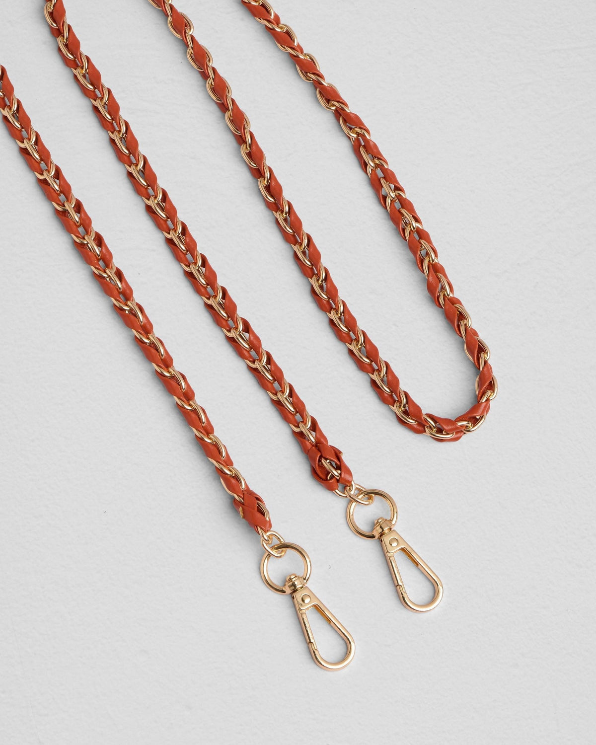 Strap Gold Chain Burnt Orange Weave