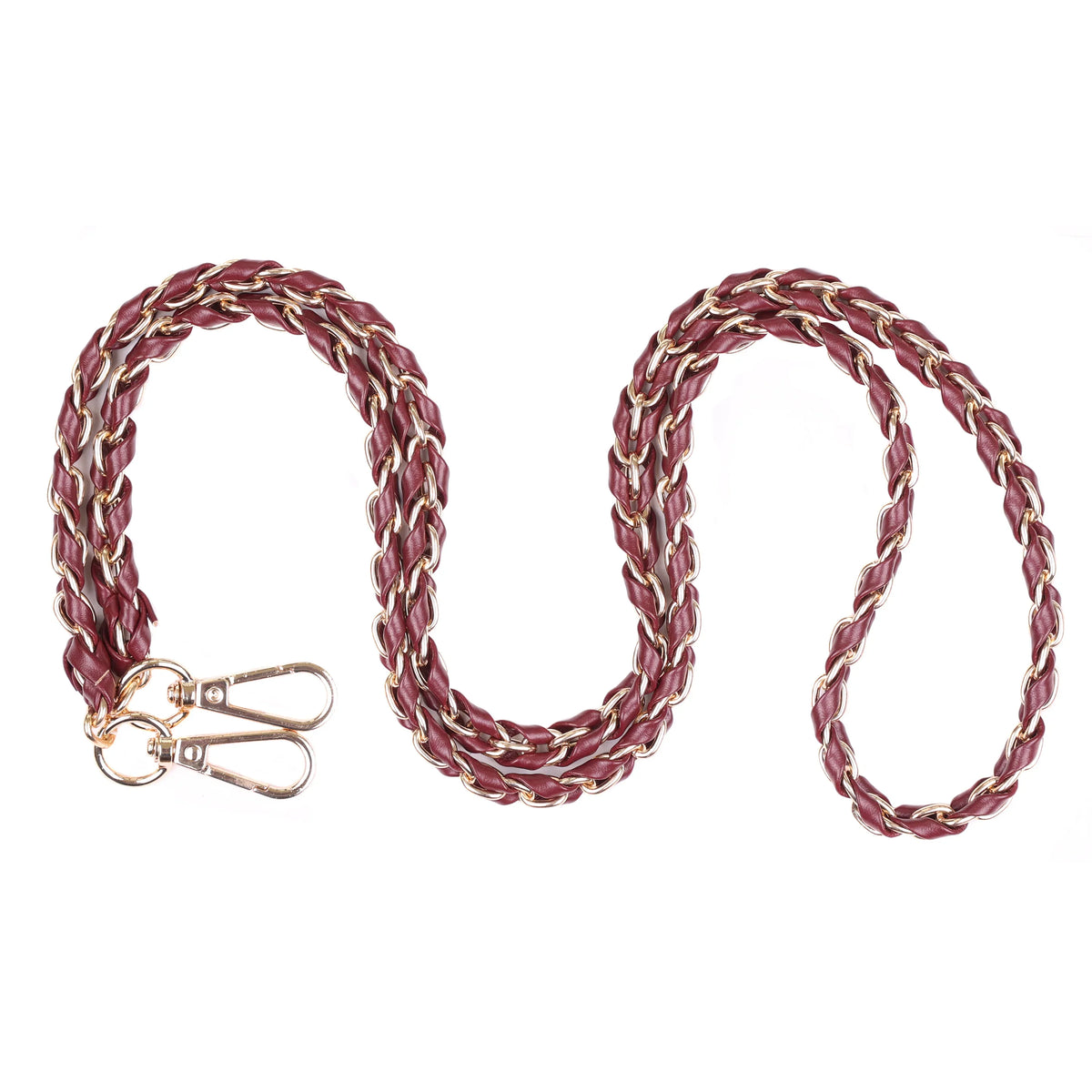 Strap Gold Chain Deep Burgundy Weave