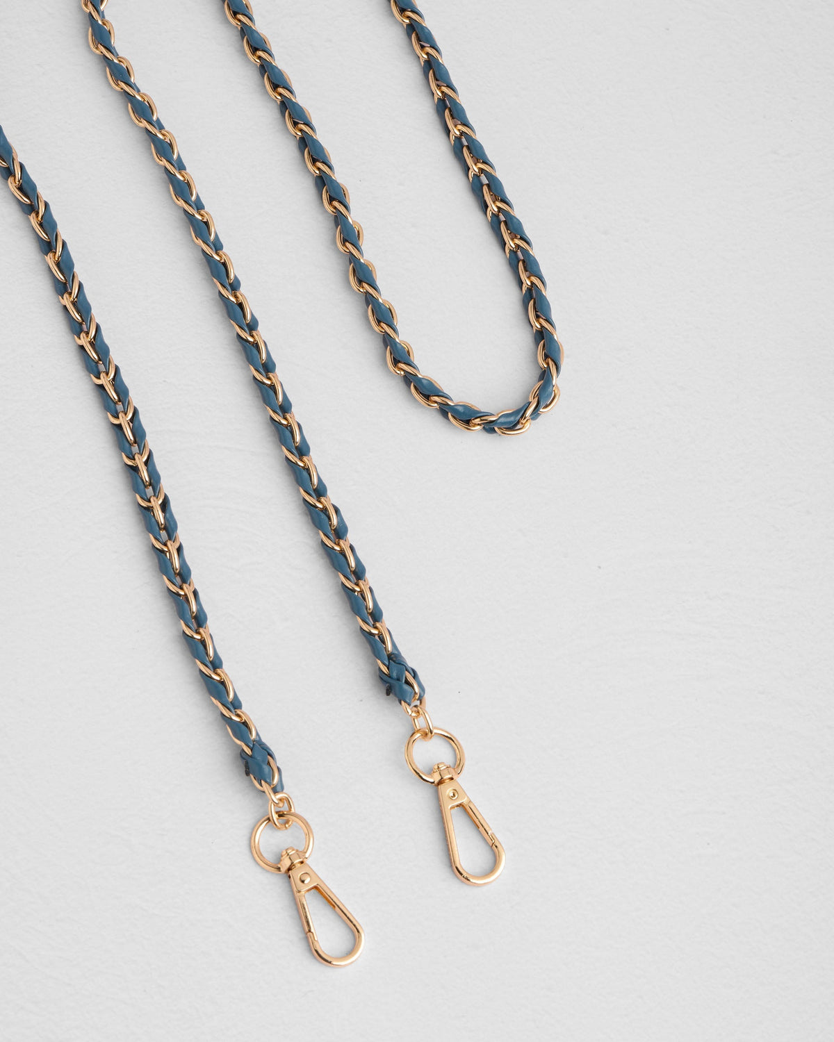 Strap Gold Chain Slate Blue Weave