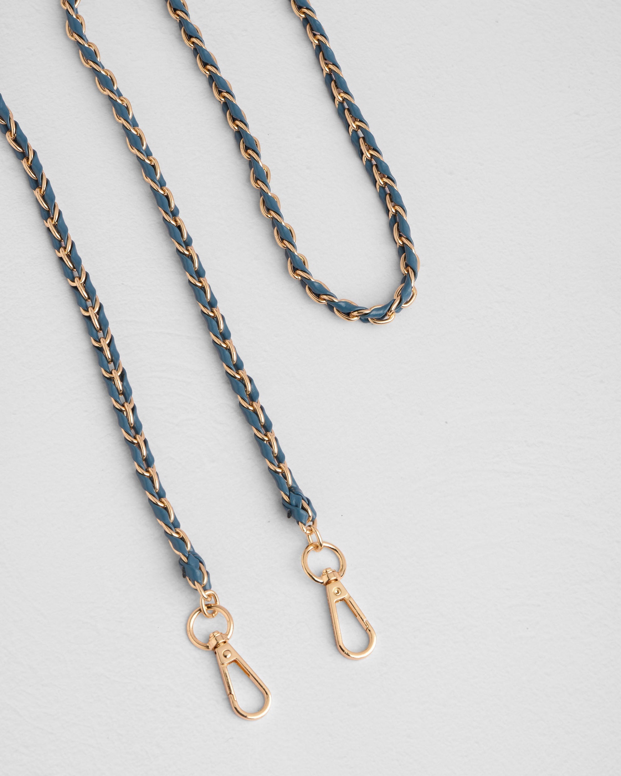 Strap Gold Chain Slate Blue Weave